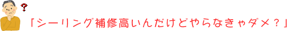 「シーリング補修高いんだけどやらなきゃダメ？」